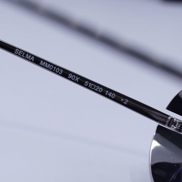 MaxMara SELMA MM0103 90X Oval Sunglasses - Blue/Silver/Blue - Picture 9 of 11